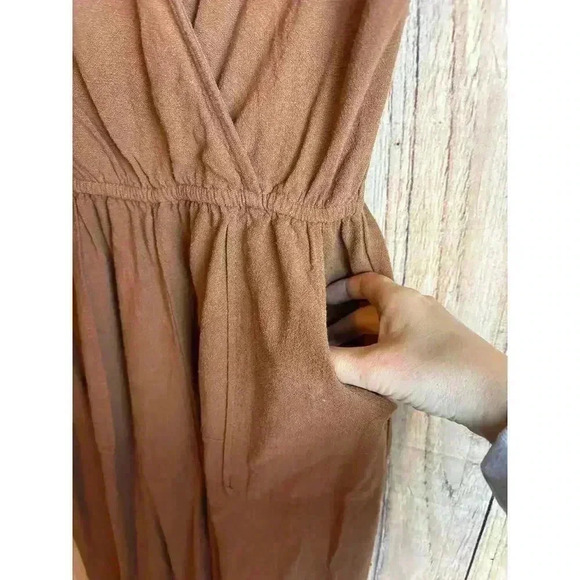 A New Day Target Cropped Wide Legged Jumpsuit One-Piece Burnt Brown Size S - Picture 2 of 7